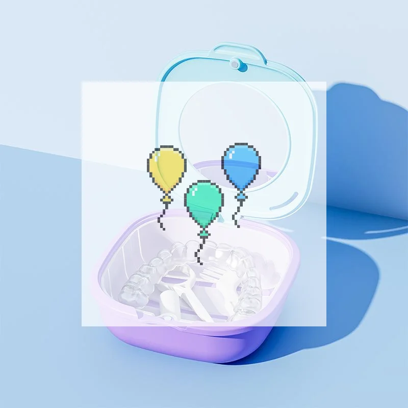 New Models Magnetic Invisible Braces Storage Box With Mirror Retainer Braces Box Denture Drain Soaking Box