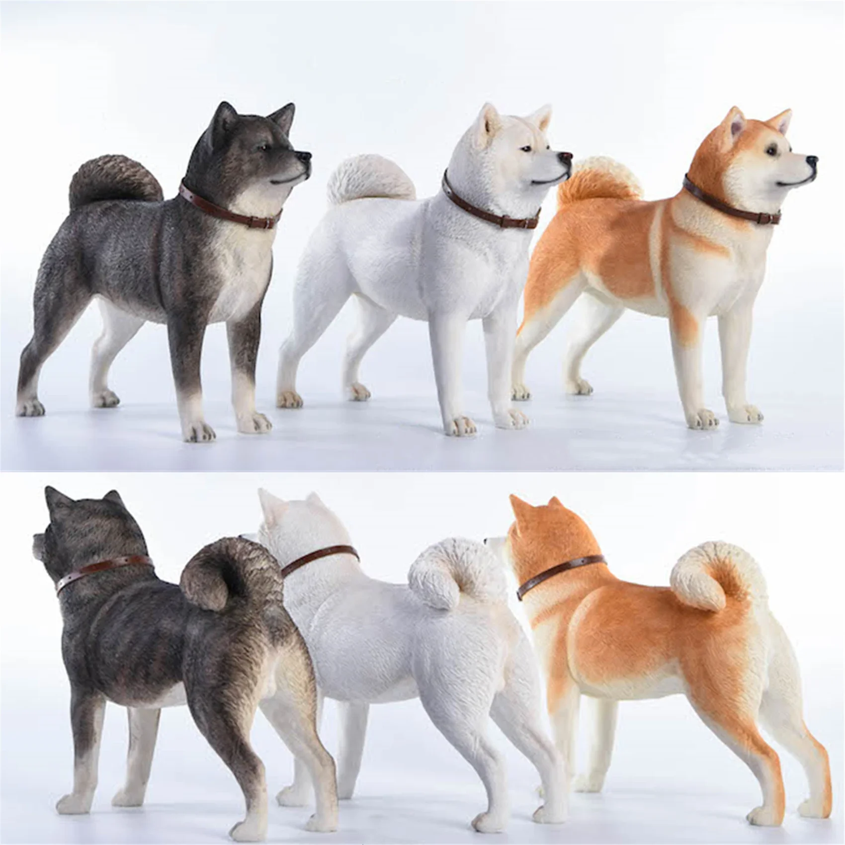 

JxK 1:6 Scale Japanese Akita Dog Pet Figure Healing Canidae Animal Collector Toy Resin Desktop Decoration Gift