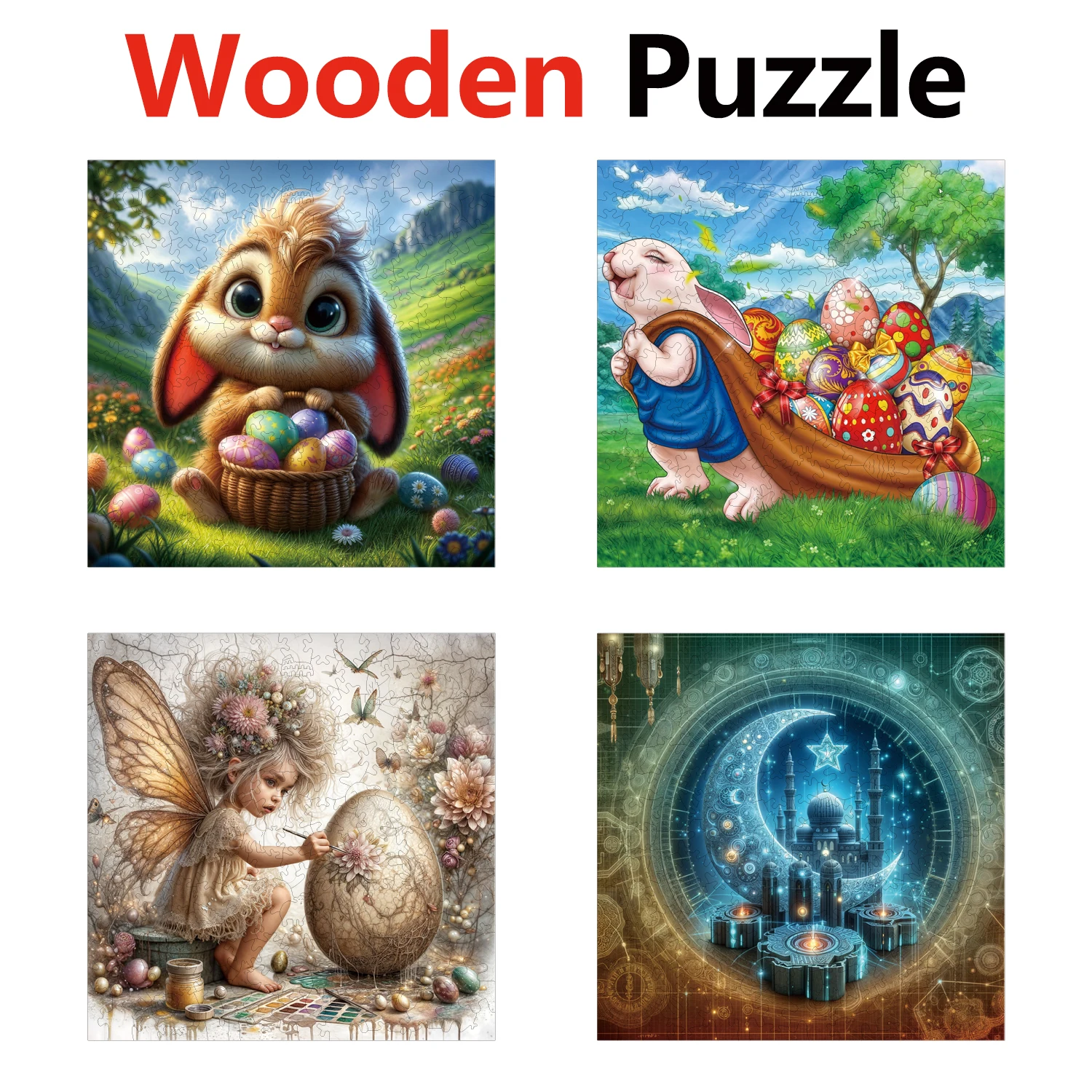 

Rabbit Raccoon Little Girl Animal Puzzles High Quality Jigsaw Puzzle Wooden Puzzle Best Christmas Gift