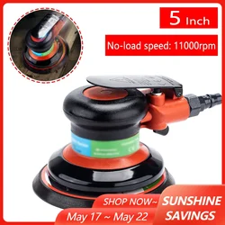 5 Inch Pneumatic Air Sander Polisher Tool Grinding Pneumatic Orbital Sander Air Grinder Machine for Car Waxing Beauty 11000rpm