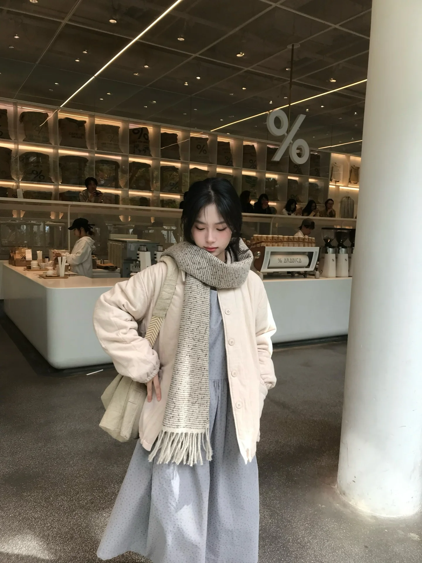 

Pinkstar op Winter: Легкая хлопковая куртка-жакет в миндальном цвете с низкой насыщенностью, тонкая верхняя одежда, цветная тканая женская модная хлопковая одежда