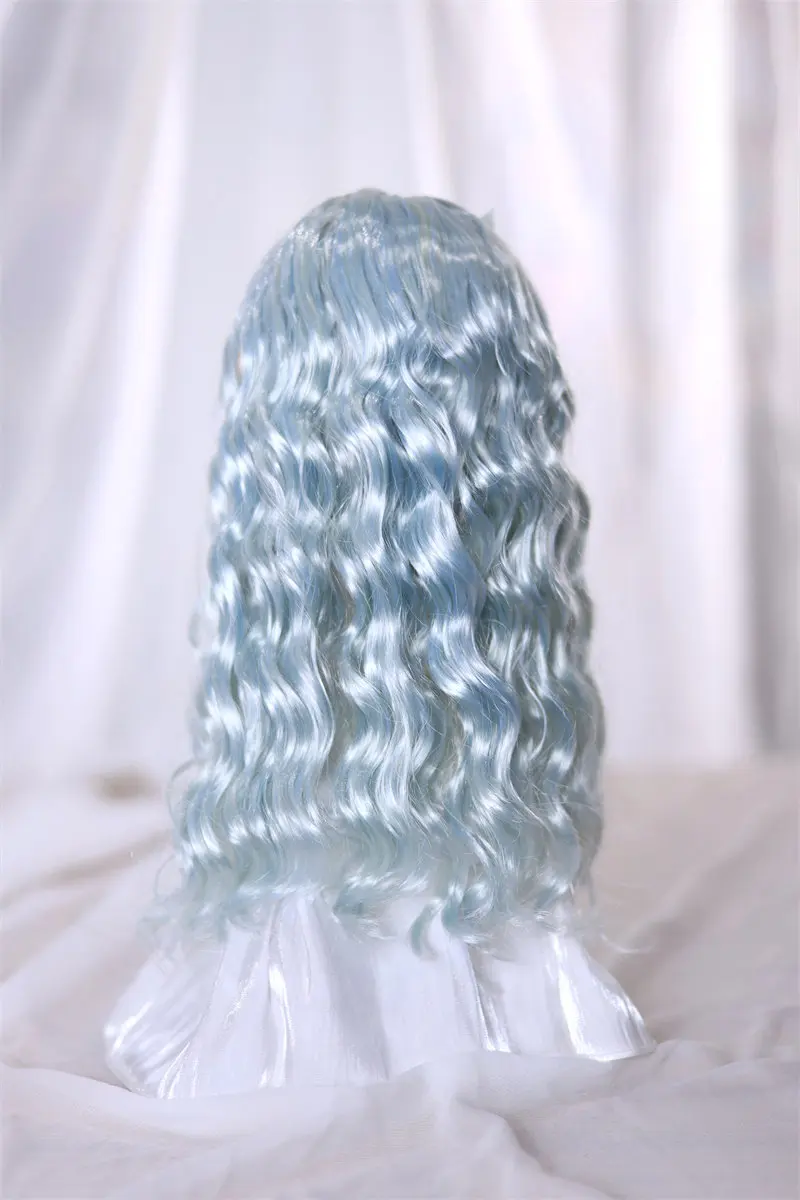 Blythe BJD Wig Milk Silk Butterfly Bow Multicolored Wavy Curls Long Hair Soft Silk Wig In Stock Doll Accessories