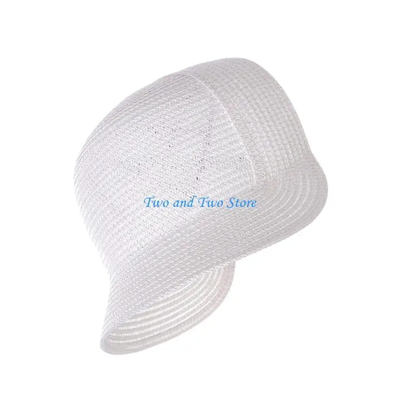 HX6F موضوع الطرف قبعة الشمس اليدوية القش بونيه قبعة قاعدة لحفلات الزفاف كوكتيل الحدث