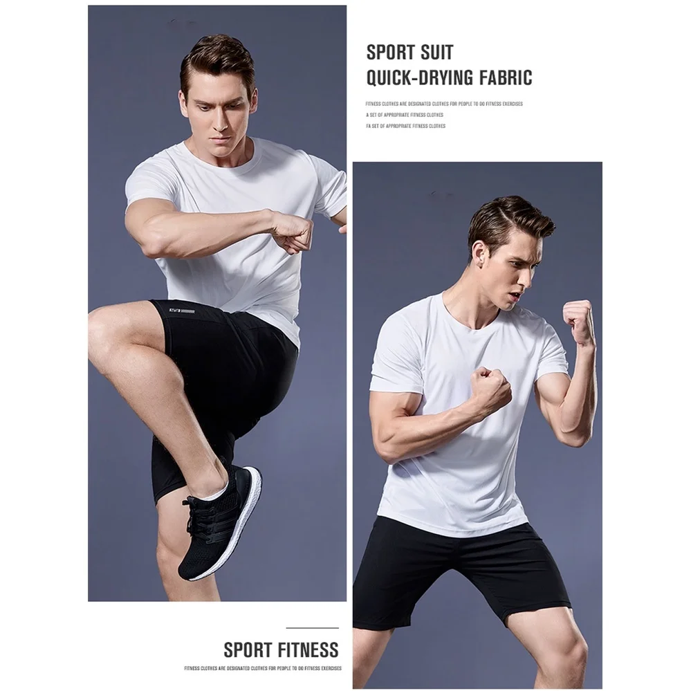 Summer Casual White T Shirts For Men Oversized T-Shirt Short Sleeve Gym T Shirt Man Soccer Top Basketball Tees Men Clothing 4XL