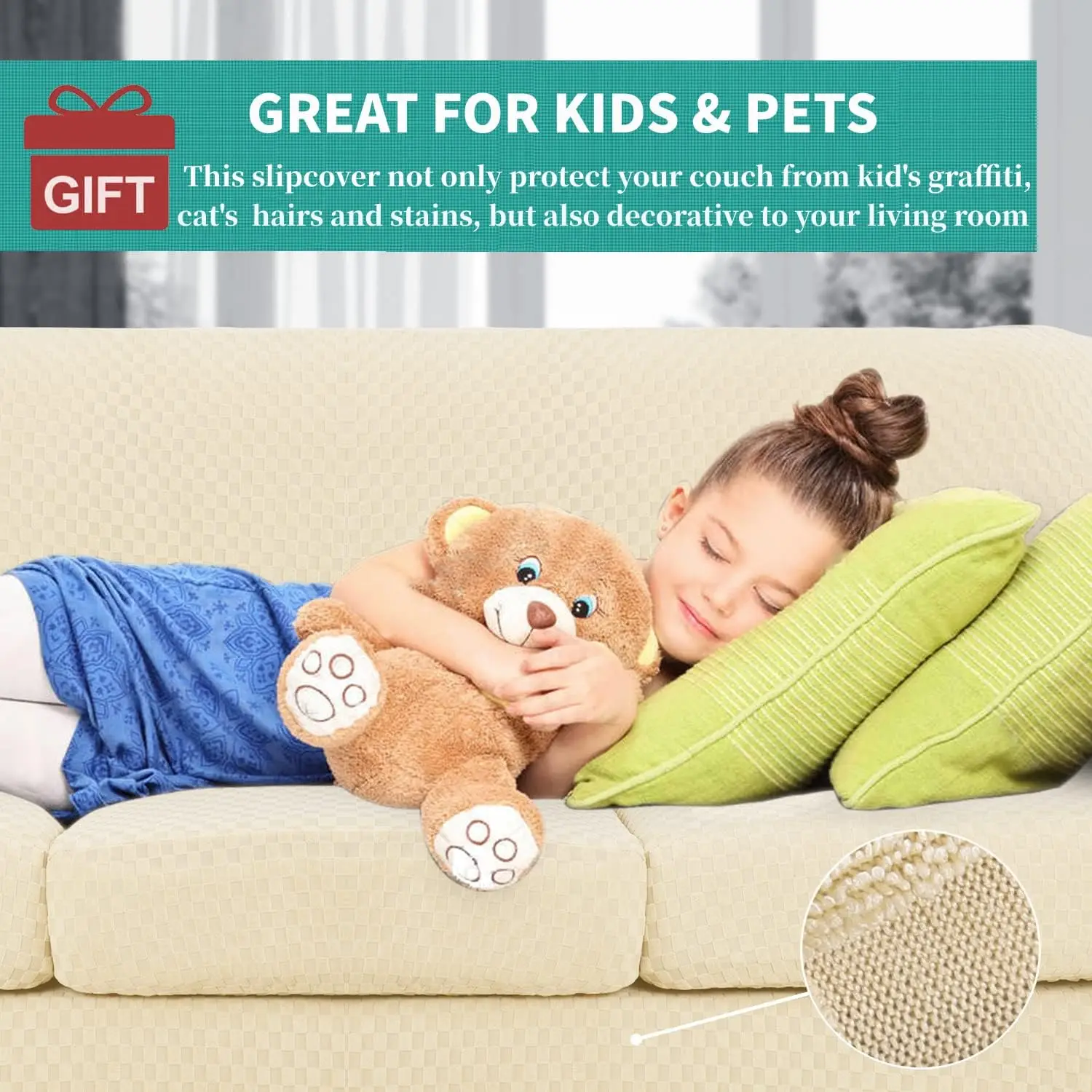 

Yemyhom новейшие клетчатые чехлы на диван из 4 предметов для 3 подушек, очень большие эластичные утолщенные чехлы на диван для собак, домашних животных