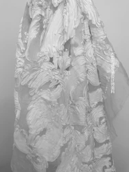 Organza Mesh Fabric White Designer Creative Wedding Dress Fabric Cloth Diy Apparel Sewing Meters Pure Polyester Material