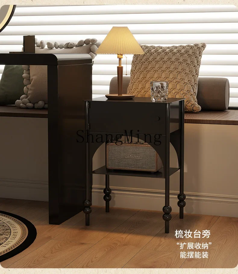 

SM home high-end bedroom bedside small side table antique bedside table retro small bedside table