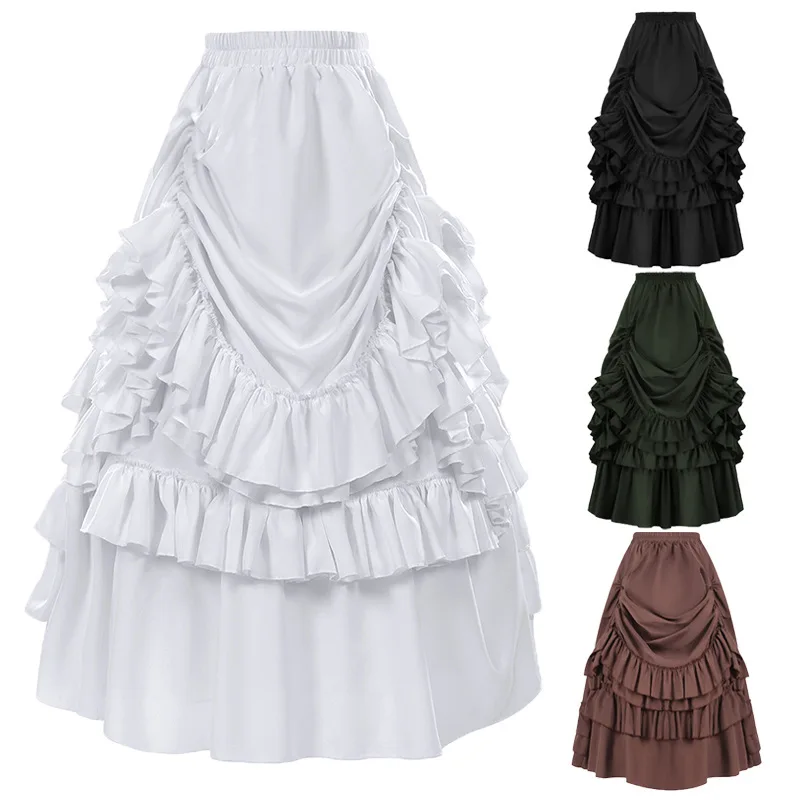 New Rock Punk Steam Gothic Style Victoria Women's Skirt Cake Hemline Trendy Polyester Material Ethnic Stage Costume