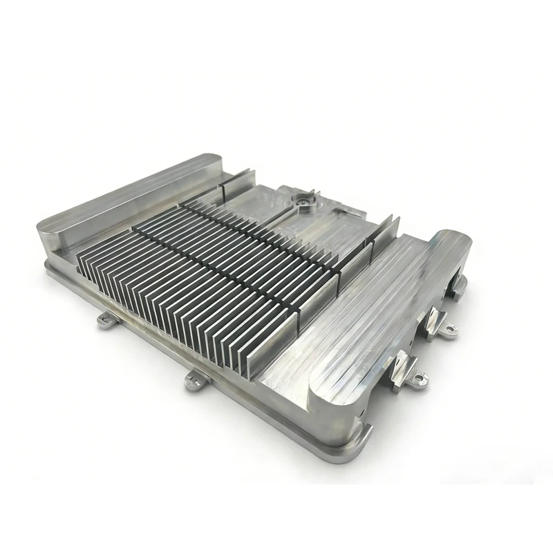 

Изготовленный на заказ прецизионный алюминиевый корпус для отвода тепла, фрезерованный на ЧПУ, для контроллера электромобиля, металлические детали с ЧПУ