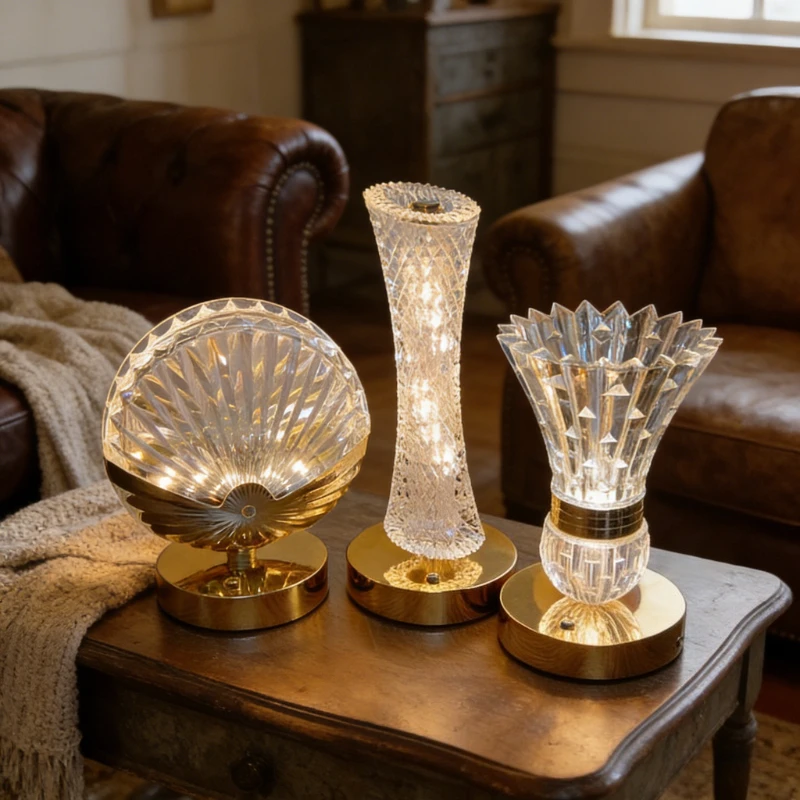 Modern Crystal Table Lamp Bedroom Bedside Light Touch Control Night Light Romantic Ambient Lamp For Home Decor view 3