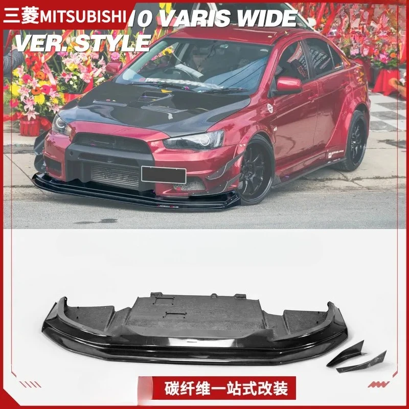 SAAR Evolution Compatible Mitsubishi EVO10 Varis Widebody Spoiler with Base Plate Surrounding Front Lip Chin