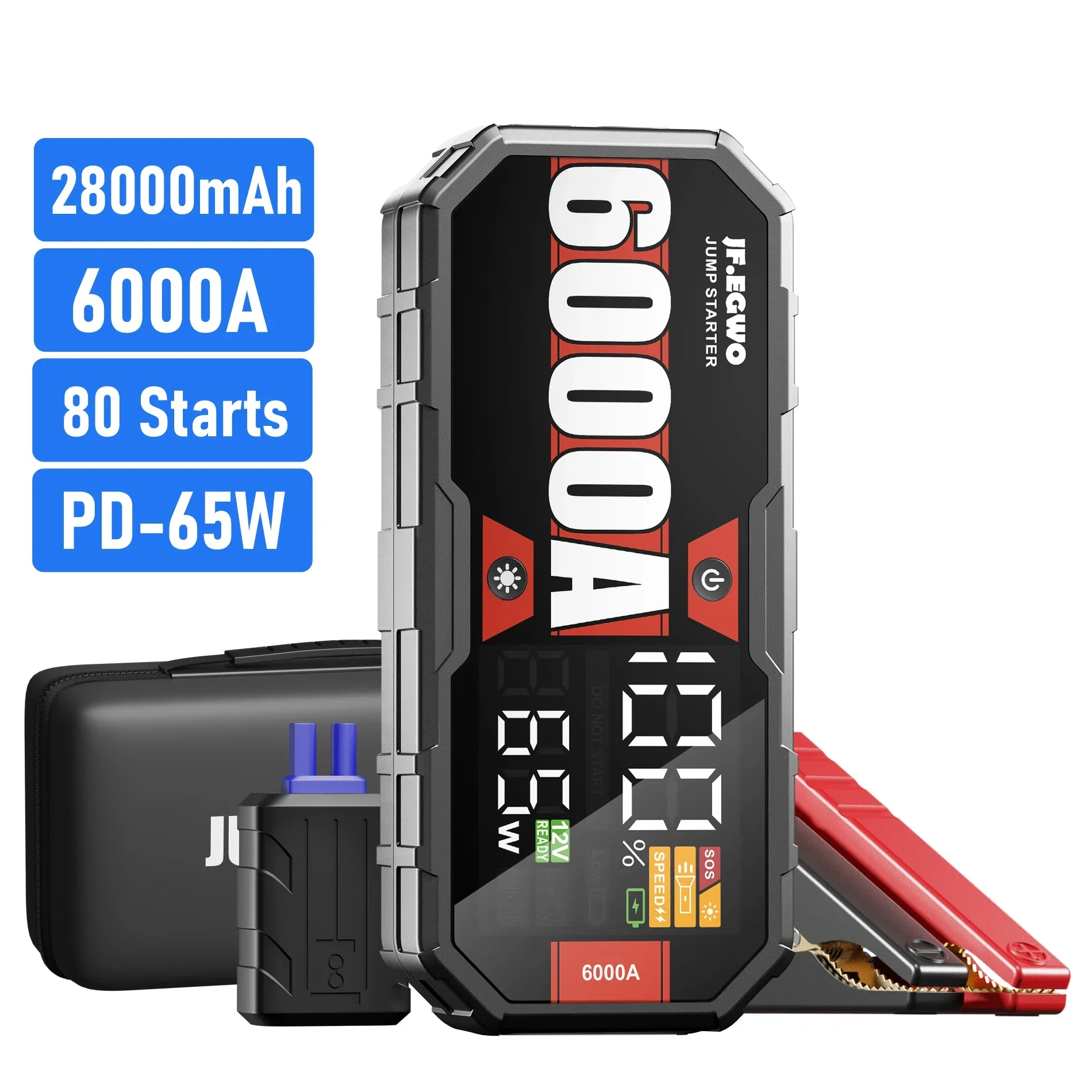 

Emergency Power Supply Booster Portable Power Bank Battery 65W Fast charger 230W outport 12V Car Battery Jump Starter