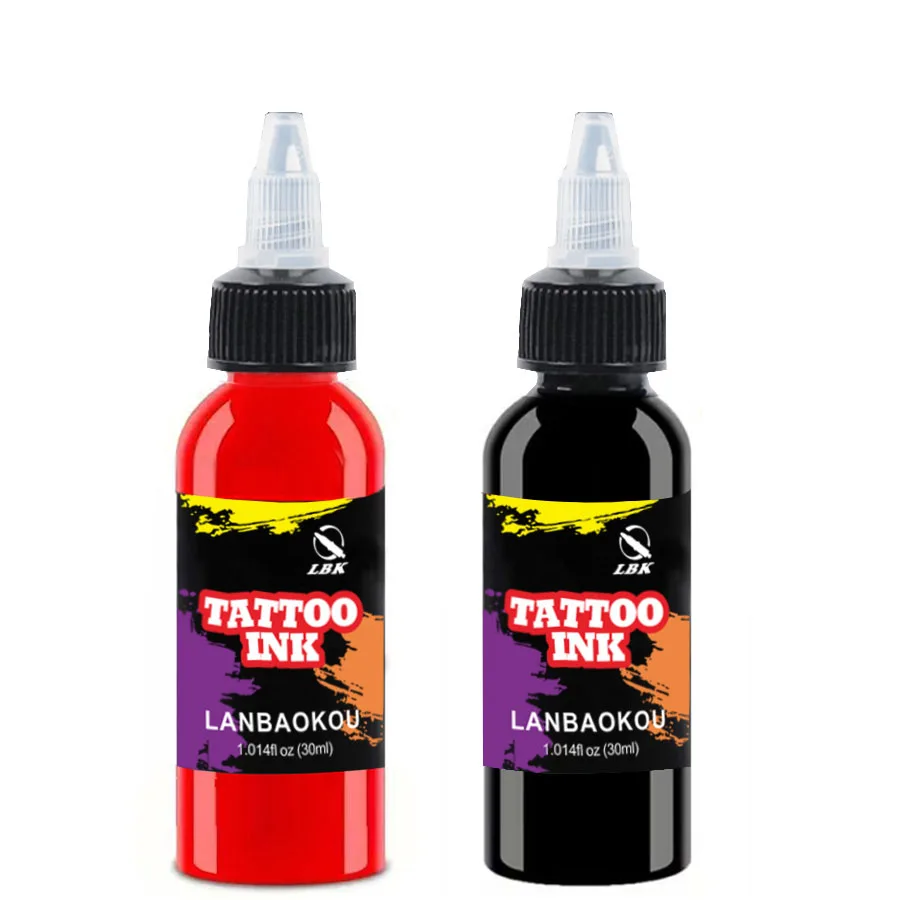 

2pcs30ml red/black Tattoo Ink Pigment with Body Art Tattoo Kits Professional Beauty Paints Makeup Tattoo Supplies Semi-permanent