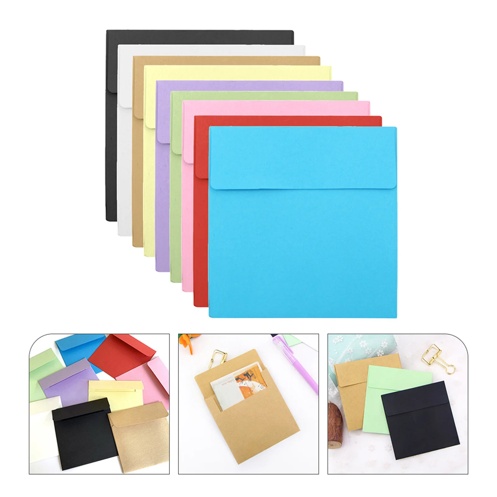 

100Pcs Envelopes for Greeting Cards Blank Kraft Paper Envelopes Small Holder for Letters Invitations Blessing Cards