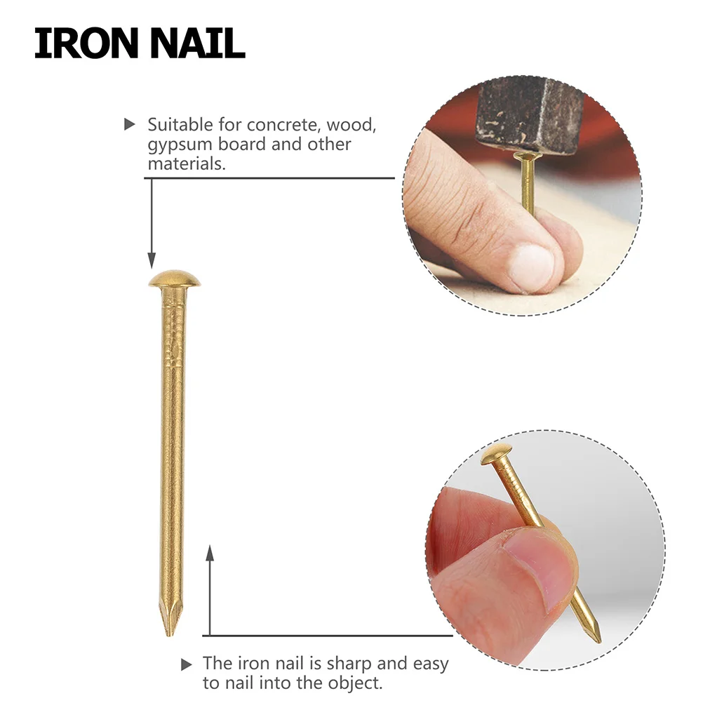 

2030Pcs Round Head Copper Nails Hardened Furniture Fixing DIY Pictures Hanging Home Metal Nails Copper Hanging Nail