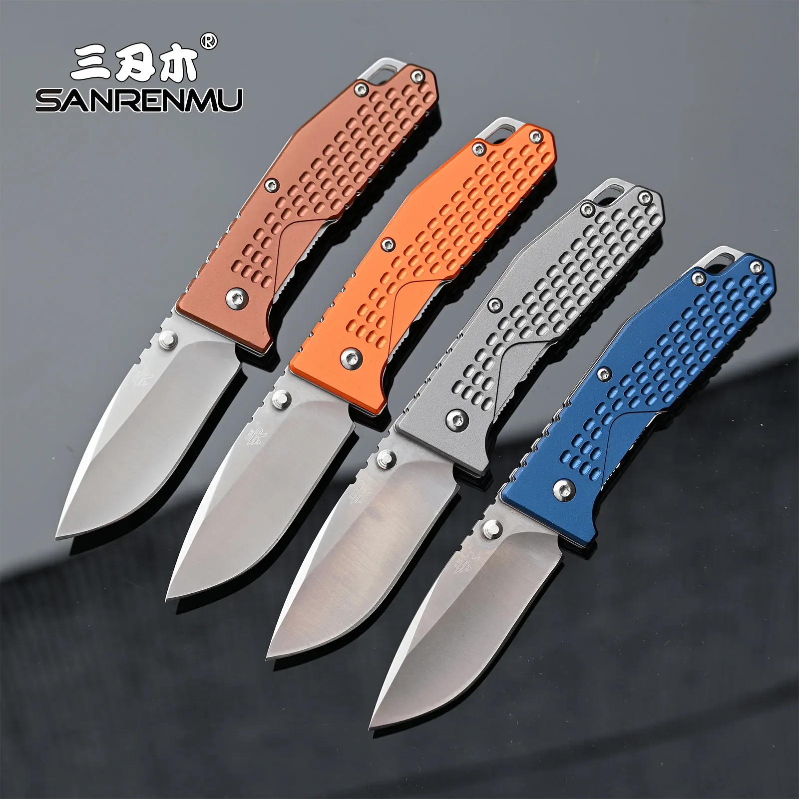 SANRENMU 7063 Pocket Folding Knife Aluminum Alloy Handle Outdoor Camping Hunting Fishing Survival Cutting Edc Portable Knives