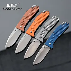 SANRENMU 7063 Pocket Folding Knife Aluminum Alloy Handle Outdoor Camping Hunting Fishing Survival Cutting Edc Portable Knives