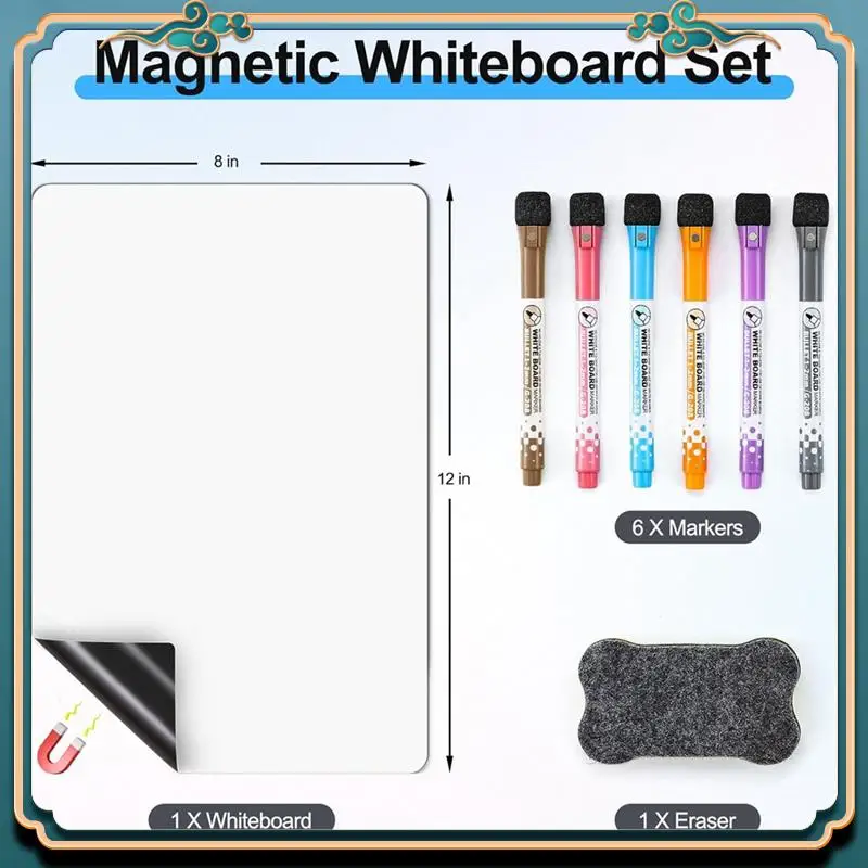 (New)-4 PCS Fridge, Wall Magnet Small Whiteboard Stain Resistant Technology, 12 X 8 Inches