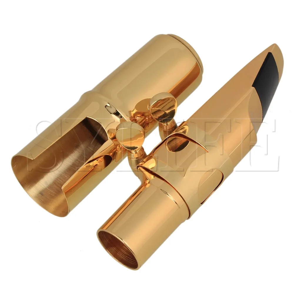 Gold 6# Plastic Sax Mouthpiece Set with Cap Ligature for E-flat Alto Saxophone