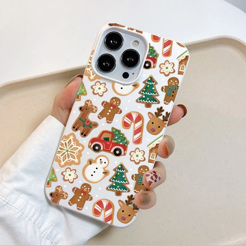 Custodia per telefono Gingerbreadman di Natale per iPhone 17 Air 16 14 13 12 11 Pro Max 14 Plus Custodia morbida in TPU per custodie iPhone 16E 15 Pro