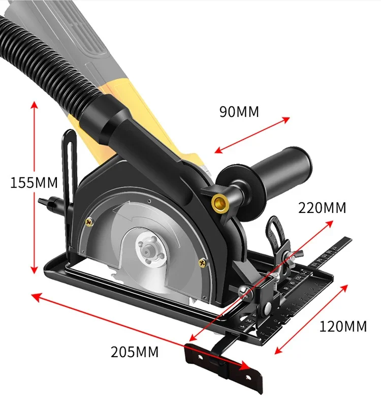 Suporte de moedor de ângulo converter para máquina de corte base mesa de carpintaria para moedores de ângulo 100-125 com capa contra poeira 45 °   Ajustável