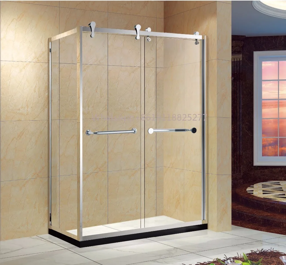 Bathroom Rollaway Shower Bath Screens Modern Design Square Sliding Enclosed Shower Room