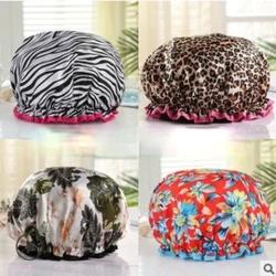 Thick 1Pcs Waterproof Bath Hat Double Layer Shower Hair Cover Women Supplies Shower Cap Bathroom Accessories