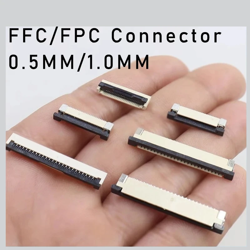 

10pcs FPC FFC socket Connector 0.5mm 1mm Pitch Flat Cable Flip bottom connection 4/5/6/8/10/12/14/16/20/22/24/30/34/40/50P