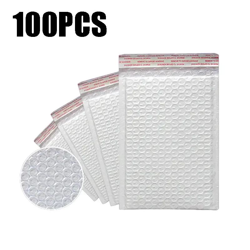 50/100 stuks verzendzakken witte schuimenvelop bubble mailers groothandel met verschillende specificaties verzenden verpakking zachte envelop