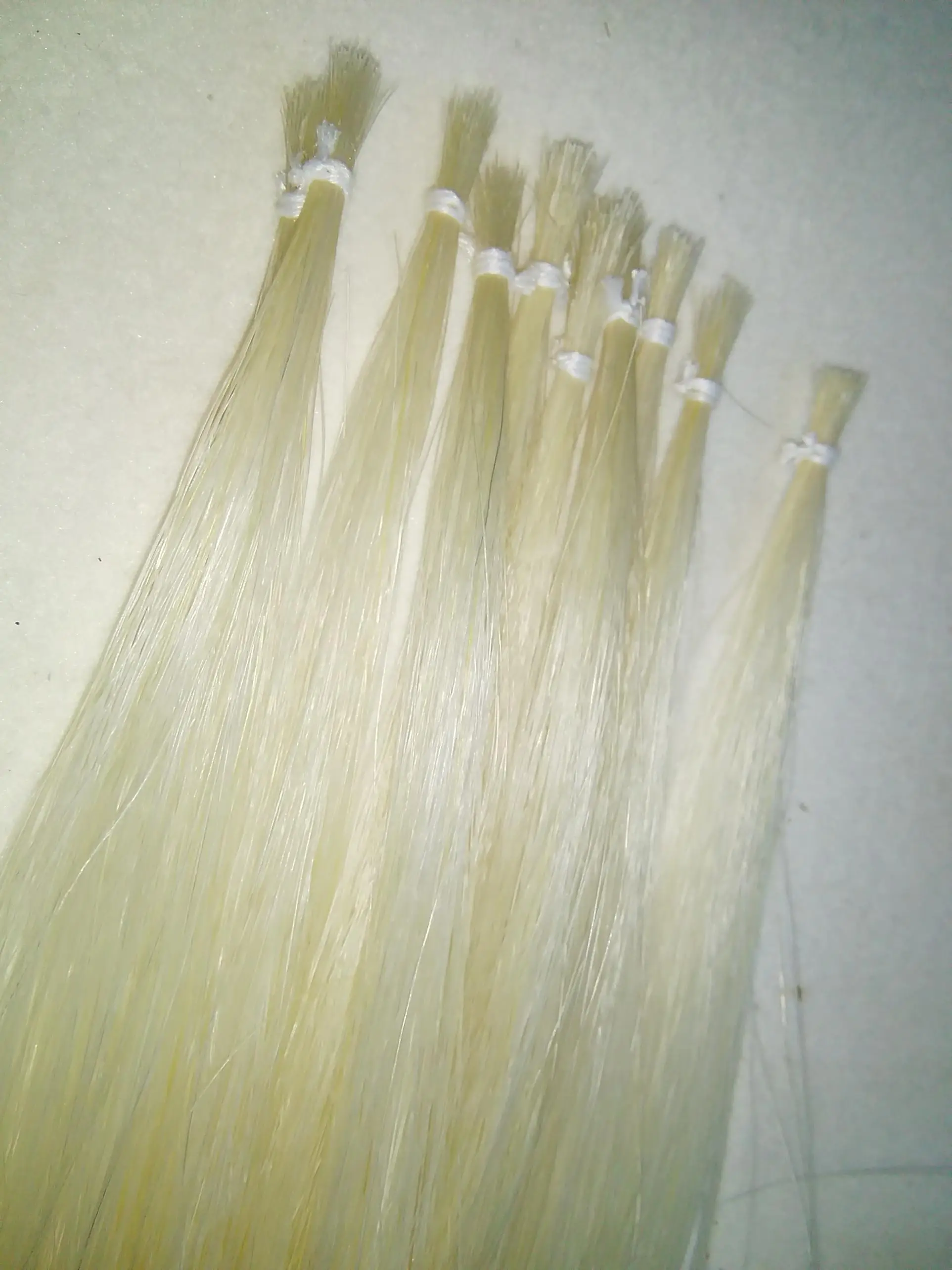 4 Hanks Best Quality 80-81cm Unbleached Siberia White Stallion Bow Hair Horse Hair