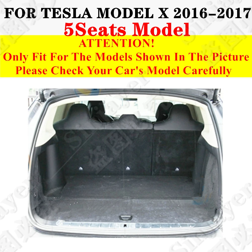 Car trunk mat for Tesla Model X 5Seats 2017 2016 Rear Cargo Liner Protect Cover Interior Accessories Tail Boot Tray luggage Pad