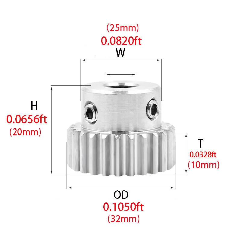 1Pcs 1 Mod Pinion Bossed Gears 30T Bore 6mm - 17mm Stainless Steel Pinion Spur Gear Transmission Accessories for  Motor Parts