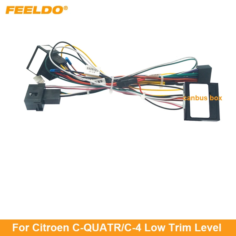 

FEELDO 16-pin Car Android Stereo Wiring Harness For Citroen C-QUATR/C-4 Low Trim Level (10~18) Low Trim With CANbus #AM6225