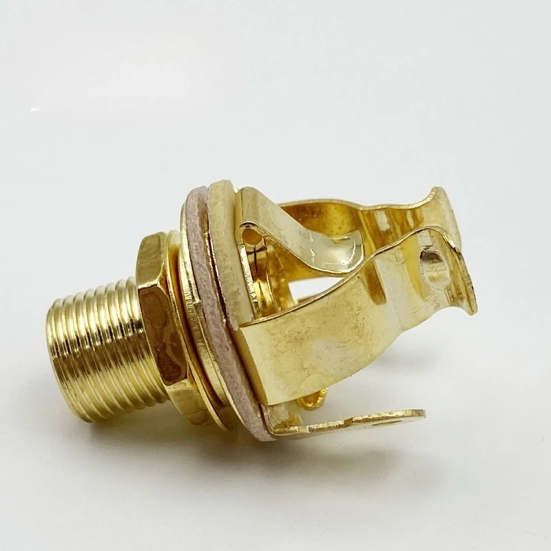 

Латунный выходной разъем для бас-гитары, сверхмощный моноразъем 1/4 дюйма с многоточечным контактом, сменная пластина для бас-разъема