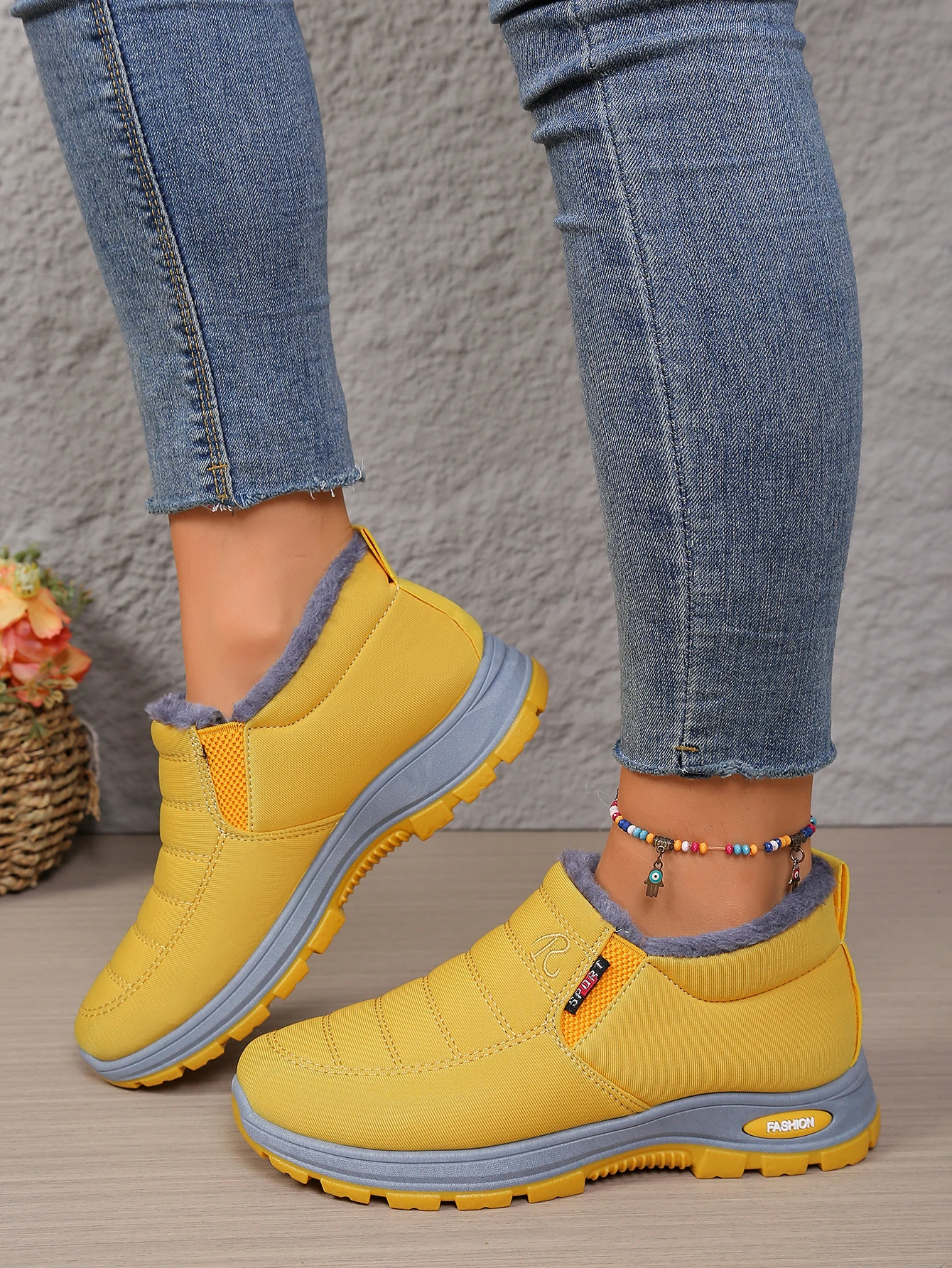 Paar-Schuhe, Freizeitschuhe für Damen und Herren, warm, mit Fleece gefüttert, verstärkt, rutschfest, leichte Schneestiefel mit kostenlosem Versand. – Detail 11