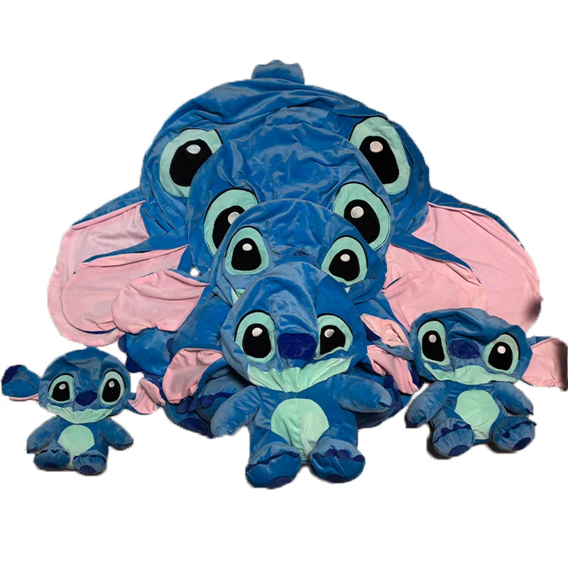 120cm Disney Kawaii Giant Stitch Plush Toy Leather Cute Anime Peripheral Unstuffed Semi-finished Plush Doll Factory Direct Hair