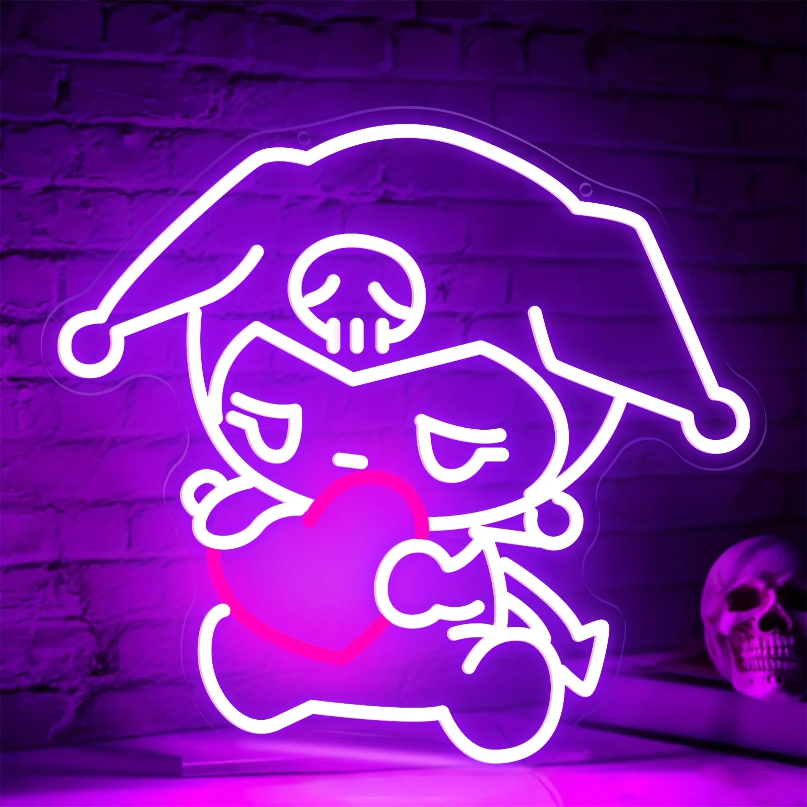 

Sanrio Kuromimi Neon Sign Girl Room Decor LED Animel USB Power Dimmable Neon Light for Bedroom Wall Living Room Party Cute Decor