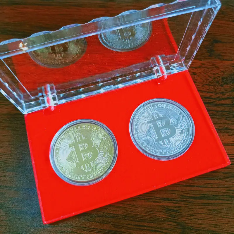 50pcs Bitcoin Creative Souvenir Gold Plated Coin Collectible Great Gift Bit Coin Art Collection Physical Gold Commemorative Coin