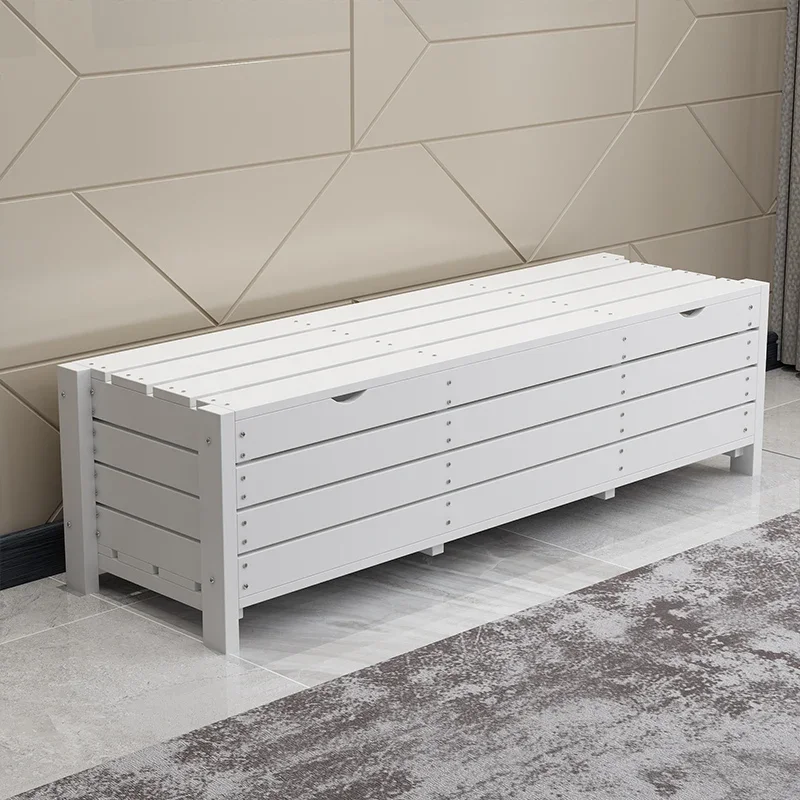 

Customized solid wood carbonized courtyard president bench for storage, backless balcony, white indoor flip bench, economical