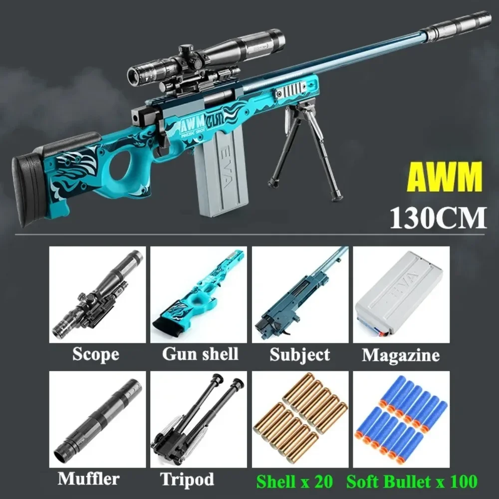 AWM بندقية قنص تحميل يدوي قذيفة طرد رصاصة طرية مسدس لعبة ألعاب في الهواء الطلق CS القتال للبالغين الأولاد هدية