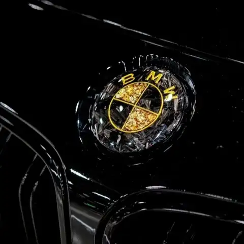 맞춤형 맞춤형 실제 단조 탄소 BMW 블랙 골드 자동차 로고 커버 라벨 후면 테일 라벨 휠 허브 라벨, 스티어링 휠 라벨