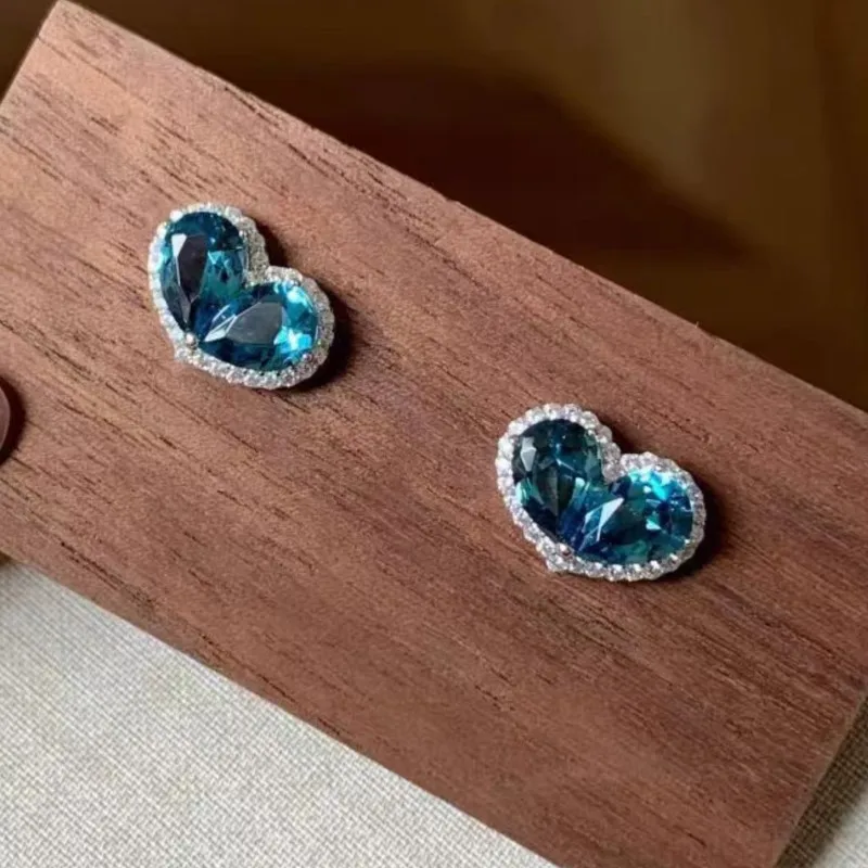 

Женские серьги-гвоздики VENTFILLE из стерлингового серебра 925 пробы с сердечками и цирконием, милые романтические классические корейские ювелирные изделия, подарок, Прямая поставка