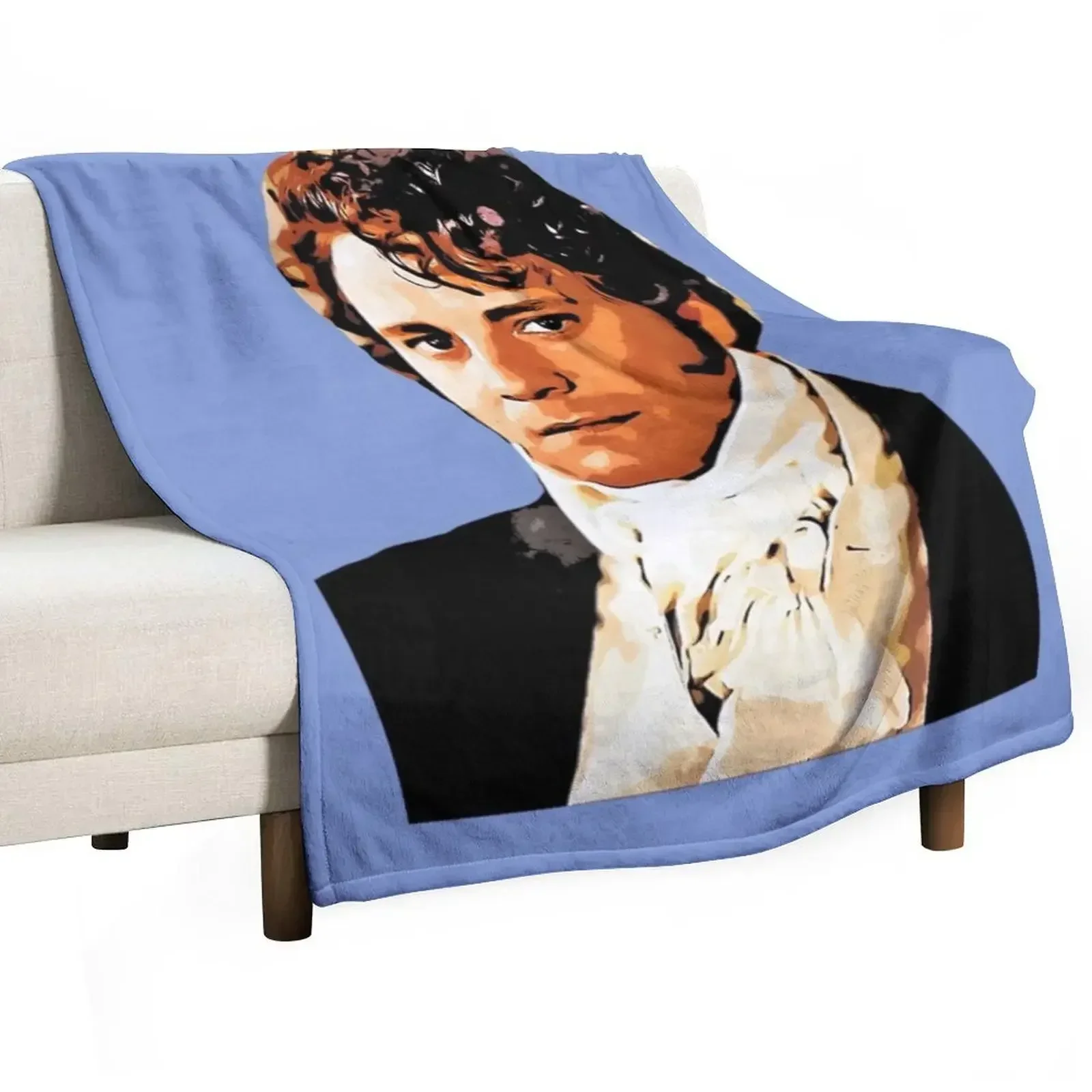 Mr Darcy, Pride and Prejudice Art Print Cartoon Effect Throw Blanket Decorative Beds Bed Winter beds Blankets