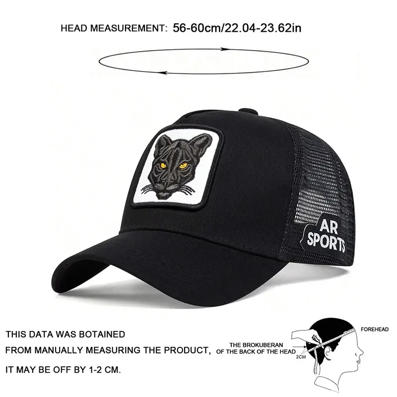 Unisex Cat Embroidery Baseball Net Caps Spring Summer Outdoor Adjustable Casual Hats Sunscreen Hat