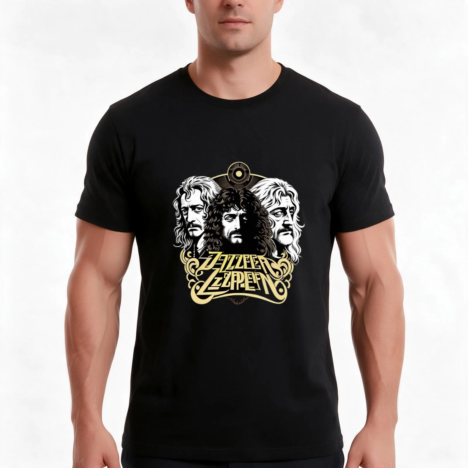 Zeppelin Legends Unite Line T-Shirt, Summer Casual Cotton Tee, Oversized Streetwear Tops, Vintage Graphic Print, 100% Cotton
