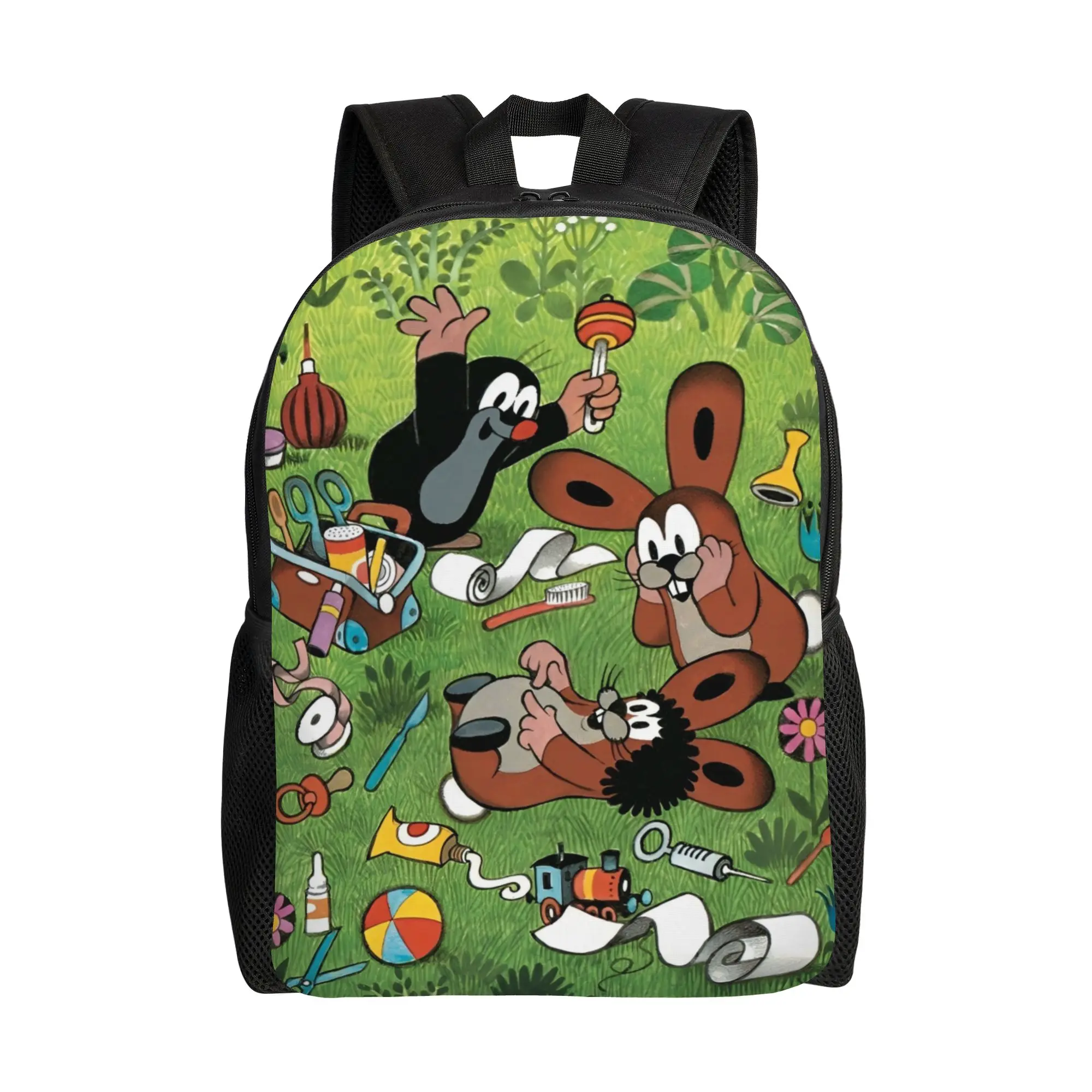 

Рюкзак Little Mole для мужчин и женщин, студенческий, рабочий, повседневный, с мультяшным принтом, для ноутбука, сумка через плечо, прочная