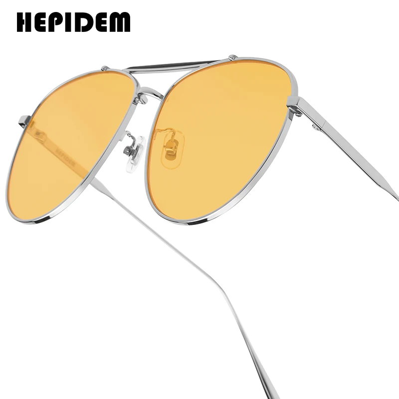 HEPIDEM Alloy Nylon Sunglasses for Women Famous Brand Designer glasses Pilot Sun Glasses for Men 5013