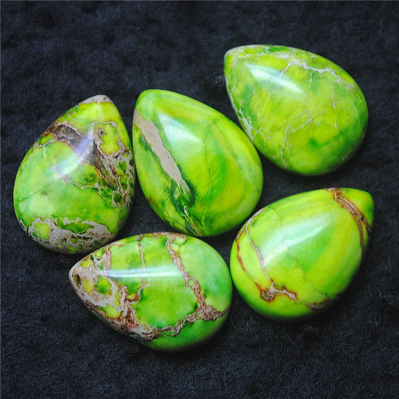 5PCS 13X18MM Loose Imperial Jasper Cabochons Dropwater Size 13X18MM DIY Jewelry Accessories Best FOR YOUR DESIGNS