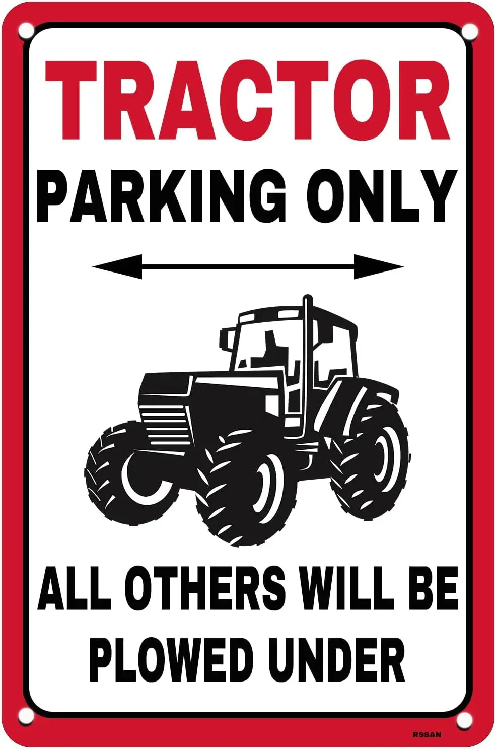 Vintage Metal Tin Sign Tractor Parking Only Sign for Home Barn Farm Funny Farm Signs for Outdoor & Indoor Use, 8x12 sign