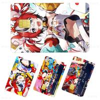 Game Anime Hakos Baelz Credit Card Skin Stickers No Adhesive Residue Water Proof for VISA Credit Card Subway Access Card
